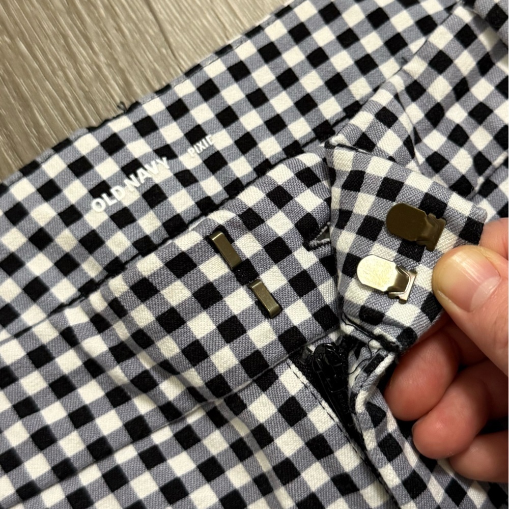 Old Navy Pixie Black White Gingham Plaid Pant Size 16 Academia Career Office - Picture 5 of 10